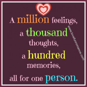 million feelings,A thousand thoughts,A hundred moments, All for one ...