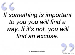 if something is important to you you will author unknown