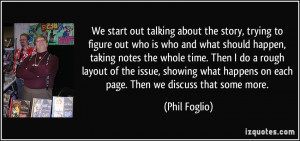 We start out talking about the story, trying to figure out who is who ...