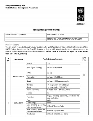 Quotation Format for Transport Contract