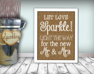 Love Sparkle Wedding Sign Burlap Printable 8x10 PDF DIY Rustic Shabby ...