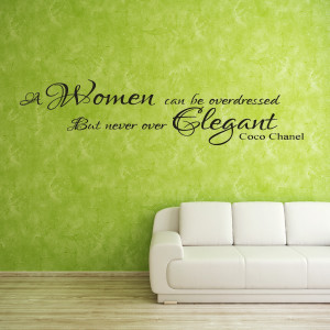 COCO CHANEL WOMEN ELEGANT WALL ART QUOTE STICKER - LOUNGE BEDROOM LOVE ...