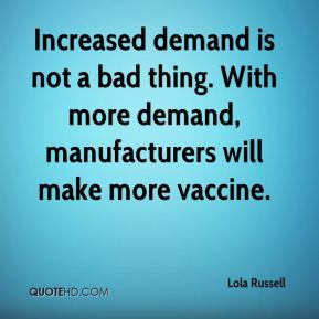 Lola Russell - Increased demand is not a bad thing. With more demand ...