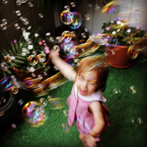 Blowing Bubbles on the 4th of July