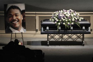 Rodney King's casket is pictured during his memorial service at the ...