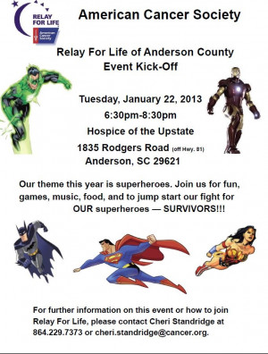 Anderson SC Relay For Life kick-off 2013