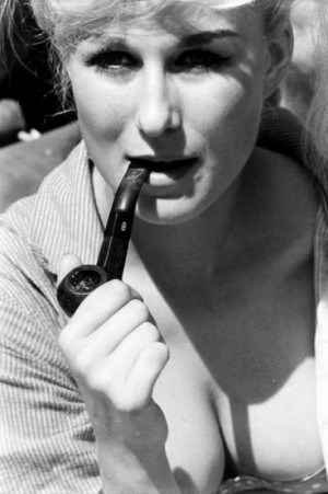 pipe smoking woman