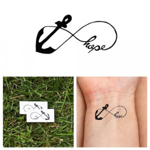 Infinity Anchor Quote - temporary tattoo (Set of 2)