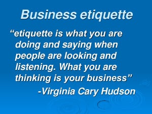 Viewing Gallery For - Business Etiquette