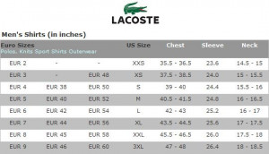 Lacoste Golf Men's Shirts Size Chart Shirts Size, Tricks Help, Size ...