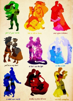 Disney Princess Disney Couples Silhouettes