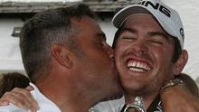Louis Oosthuizen of South Africa celebrates his seven-stroke victory ...