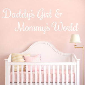 Details about Daddy's Girl & Mommy's World Wall Art Quote Vinyl ...