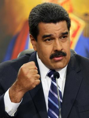Venezuela's President Nicolas Maduro speaks during a press conference ...