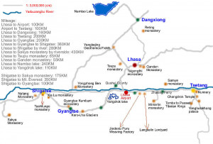 Lhasa Tibet Tourist Map See