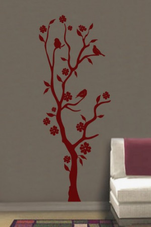 Blossom Bird Tree 18x48 Vinyl Lettering Wall Quotes Words Sticky Art
