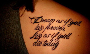 home back tattoos life guiding quote tattoo on back