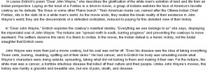 essay on Dear John Wayne;Manifest Destiny and America's Cowboy