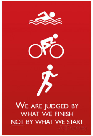Triathlon Motivational Quote Sports Poster Print Poster