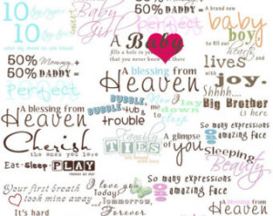 ... Baby Word Art Co llection - 40 sayings for collages, scrapbook pages