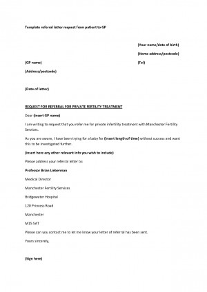 Patient Referral Letter Template