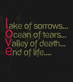 Lake of sorrows ocean of tears valley