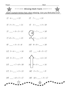 Addition and Subtraction Facts