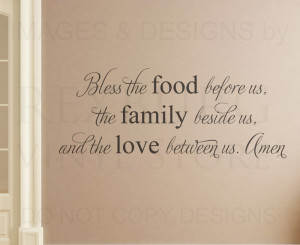 Bless-the-Food-Family-Religious-Kitchen-Wall-Decal-Vinyl-Sticker-Quote ...