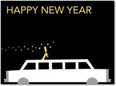 new years cards | Limo Toast New Years Card | Coloring More