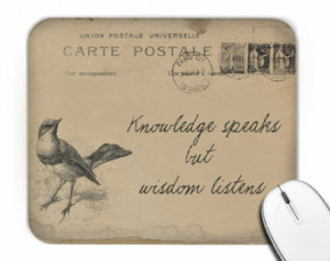 Knowledge Wisdom Quote print mousep ad typographic print Inspirational ...
