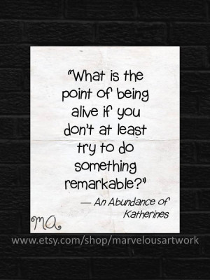 John Green An Abundance of Katherines John Green Quote Poster Book Art ...