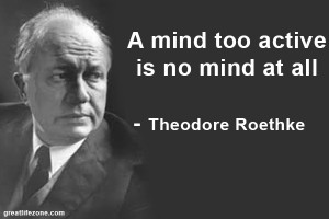 mind too active is no mind at all – Theodore Roethke