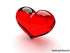 Carte coeur rouge transparent thème amour