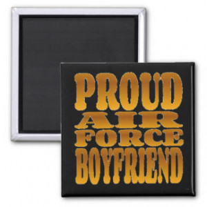 Proud Air Force Boyfriend in Gold Magnets