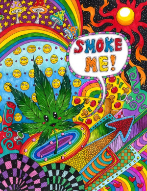 art trippy weed marijuana shrooms psychedelic