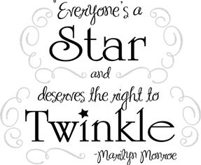 ... Star And Deserves The Right To Twinkle Marilyn Monroe quote decal