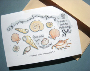 Seashell Card. Beach Lover Card. Shell Collecting Quote