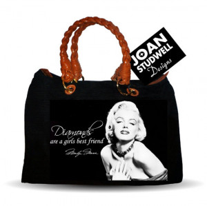 Marilyn Monroe Quote Diamonds are a girls best friend sexy black Purse ...