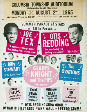 August 2, 1965 Concert Poster — Joe Tex, Otis Redding & more. Less ...