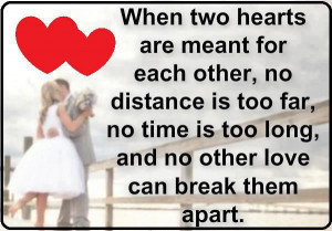 When two hearts are meant for each other, no distance is too far, no ...