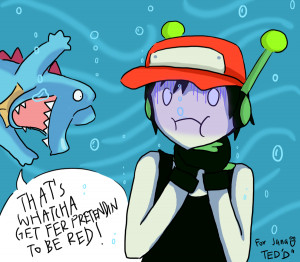 Art Trade - Totodile and Quote by ReverseImaku