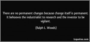 ... to research and the investor to be vigilant. - Ralph L. Woods