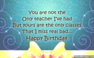 Sweet birthday greeting to a teacher from an ex-student