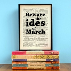 Shakespeare beware the ides of march quote print