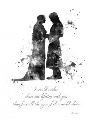 Aragorn and Arwen Quote, Lord of the Rings ART PRINT illustration ...