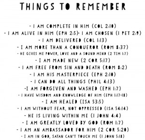 Things to remember from the Bible