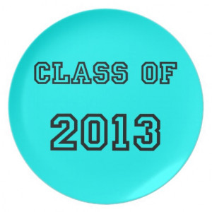 Class of 2013 Neon Blue Senior Graduation Gifts Dinner Plate