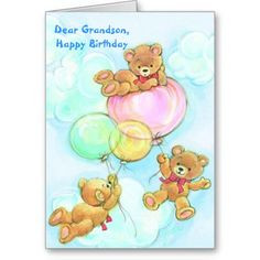 PIN IT HAPPY BIRTHDAY GRANDSON 20 | Happy Birthday Grandson Card Teddy ...