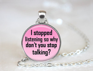 ... Quote, Pink Rude Comment Jewellery Necklace, Sarcasm Quote Present