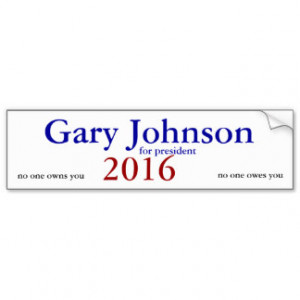 gary johnson 2016 bumper sticker